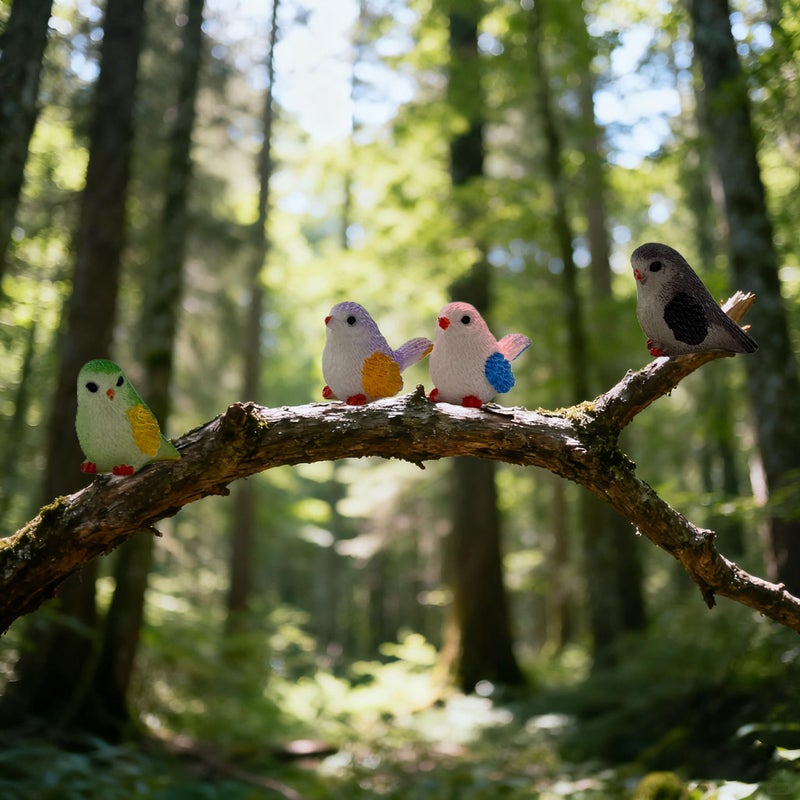 HYSTYLE 22pcs Bird Decorative Figurines, Simulation Miniature Bird Figurines for Fairy Garden Micro Landscape Decoration - Image 3